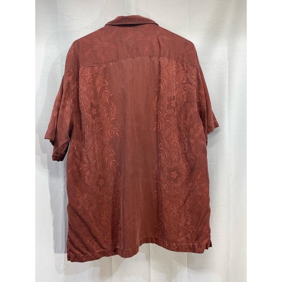 Tommy Bahama Shirt Sleeve Button Down Burgundy 100% Silk Size L - Picture 3 of 5